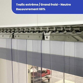 Rideau à lanières trafic intensif grand froid neutre recouvrement 36% (732) 2