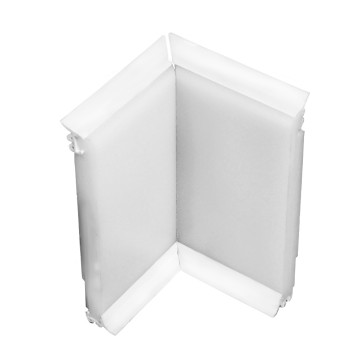 Angle interne pour plinthe Polyéthylène blanche avec découpe pour U de sol