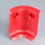 Angle interne rouge pour plinthe PVC à lèvres souples sans bouchons