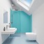 Réalisation cabinet médical avec Panneau mural décoratif intérieur PVC Satiné Bleu Jade "Vibrance" Altro Whiterock Satins