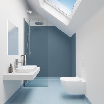 Panneau mural décoratif intérieur PVC Satiné Bleu "Twilight" Altro Whiterock Satins pour salle de bains 2