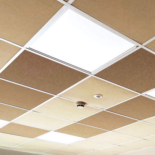 Faux plafond en dalles acoustiques cuivre