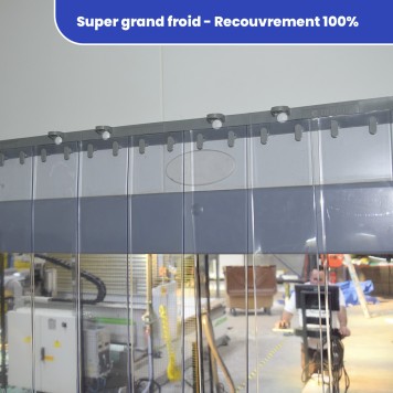 Rideau Super Grand Froid azuré vert recouvrement 100% 2