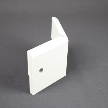 Angle externe pour Plinthe Polyéthylène Blanche avec découpe pour U de sol