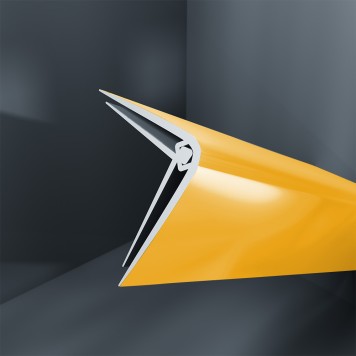 Baguette d'angle externe (sortant) PVC jaune taxi cab 40 mm x 40 mm en 2 parties ALTRO pour panneaux muraux épaisseur 2,5 mm
