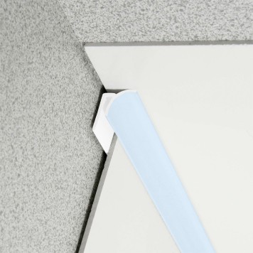 Congé d'angle interne bleu clarity pour plaques PVC épaisseur 2-3 mm en situation