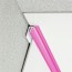 Congé d'angle interne rose shocking pink pour plaques PVC épaisseur 2-3 mm en situation