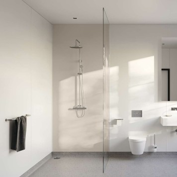 Panneau mural décoratif intérieur PVC Satiné Marron Beige "Fawn" Altro Whiterock Satins pour salle de bains