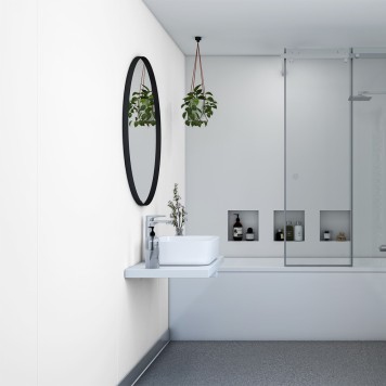 Panneau mural décoratif intérieur PVC Satiné Blanc "Ice" Altro Whiterock Satins pour salle de bains 3