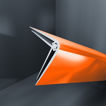 Baguette d'angle externe (sortant) PVC orange juicy lucy 40 mm x 40 mm en 2 parties ALTRO pour panneaux muraux épaisseur 2,5 mm