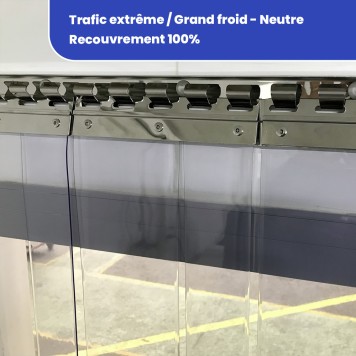 Rideau à lanières trafic intensif grand froid neutre recouvrement 36% (733) 2