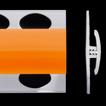 Profilé de jonction orange brillant 2 parties pour panneaux muraux ALTRO de 2,5 mm d'épaisseur