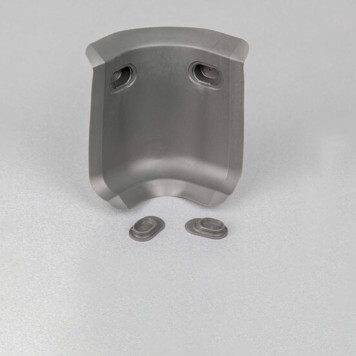 Angle interne gris foncé pour plinthe PVC à lèvres souples avec bouchons