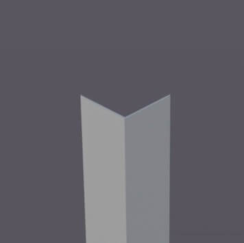 corniere pvc 80 x 80 mm gris metal (374)