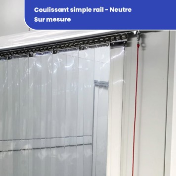 Rideau à lanières PVC coulissant trafic intensif standard neutre sur mesure (582) 2