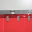 Zoom rideau standard rouge transparent recouvrement 100%