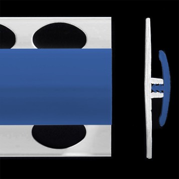 Profilé de jonction bleu ozone 2 parties pour panneaux muraux ALTRO de 2,5 mm d'épaisseur