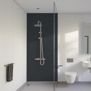 Panneau mural décoratif brillant jaune Altro Whiterock Noir Liquorice pour salle de bain