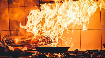 Poele prenant feu