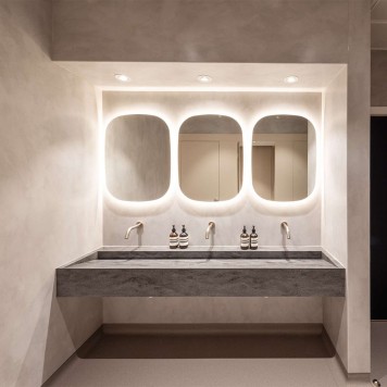 Panneau mural PVC Béton Gris Clair ou Pierre Grise pour salle de bain 3