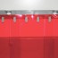Zoom rideau standard rouge transparent recouvrement 50%