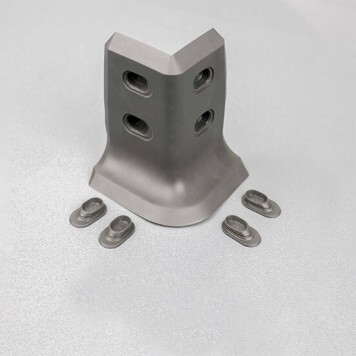 Angle externe gris foncé pour plinthe PVC à lèvres souples