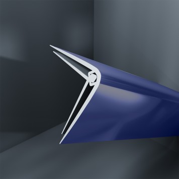 Baguette d'angle externe (sortant) PVC bleu ocean deep 40 mm x 40 mm en 2 parties ALTRO pour panneaux muraux épaisseur 2,5 mm