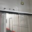 Rideau a lanieres PVC coulissant double rail ferme