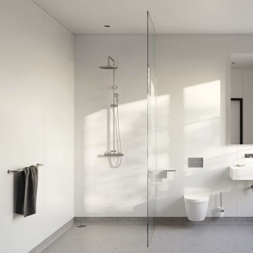 Panneau mural décoratif intérieur PVC Satiné Blanc Gris "Cesco" Altro Whiterock Satins pour salle de bains