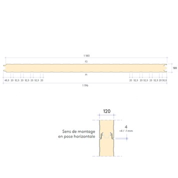 schéma panneau sandwich isolant lisse 120 mm