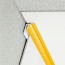 Congé d'angle interne jaune taxi cab pour plaques PVC épaisseur 2-3 mm en situation