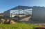 hangar vue extérieur avant pose rideau à lanières