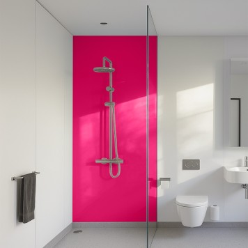 Panneau mural décoratif brillant jaune Altro Whiterock Rose Shocking Pink pour salle de bain
