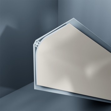 Congé d'angle interne PVC beige sable hessian 30 mm x 30 mm en 2 parties Altro pour habillage angle panneaux muraux épaisseur 2,5 mm