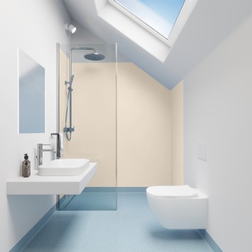 Panneau mural décoratif intérieur PVC Satiné Beige "Oyster" Altro Whiterock Satins pour salle de bains 2