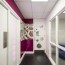 Réalisation paroi murale hôpital avec panneau mural décoratif brillant violet "Feng Shui" Altro Whiterock Chameleon