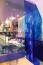 buffet à volonté avec rideau transparent bleu 2