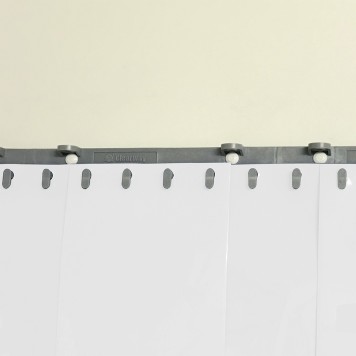 Rideau à lanières blanc opaque recouvrement 50%