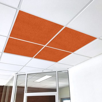 dalle acoustique orange rouge ambre