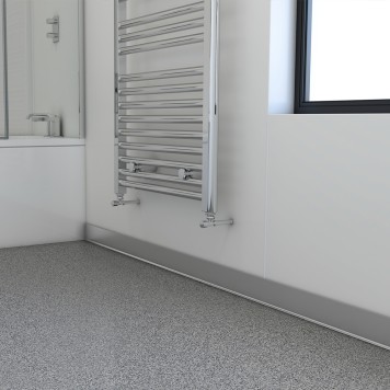 Réalisation parois de douche avec Panneau mural décoratif intérieur PVC Satiné Blanc Gris "Cesco" Altro Whiterock Satins
