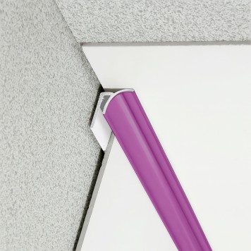 Congé d'angle interne violet feng shui pour plaques PVC épaisseur 2-3 mm en situation