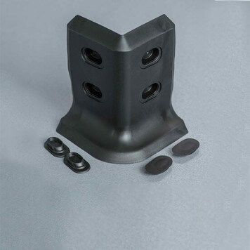 Angle externe noir pour plinthe PVC à lèvres souples