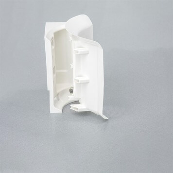 Angle interne blanc et support de fixation pour plinthe adhésive étanche