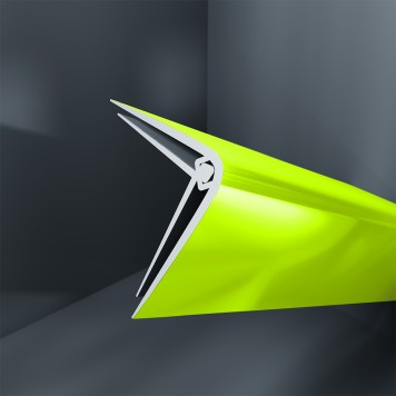 Baguette d'angle externe (sortant) PVC vert key lime 40 mm x 40 mm en 2 parties ALTRO pour panneaux muraux épaisseur 2,5 mm