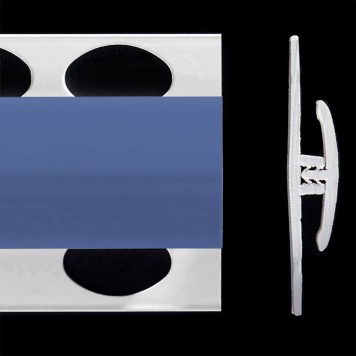 Profilé de jonction bleu twilight 2 parties pour panneaux muraux ALTRO de 2,5 mm d'épaisseur