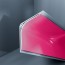 Congé d'angle interne PVC rose shocking pink 30 mm x 30 mm en 2 parties Altro pour habillage angle panneaux muraux épaisseur 2,5 mm