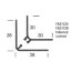 Congé d'angle interne PVC blanc 30 mm x 30 mm en 2 parties Altro pour habillage angle panneaux muraux épaisseur 2,5 mm - Plan section