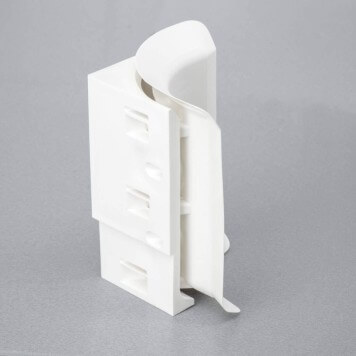 Angle interne blanc et embase pour plinthe adhésive étanche