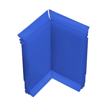 Angle interne pour plinthe Polyéthylène bleue avec découpe pour U de sol
