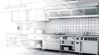 Croquis cuisine professionnelle